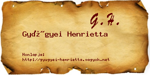 Gyügyei Henrietta névjegykártya