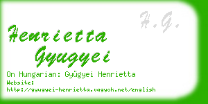 henrietta gyugyei business card